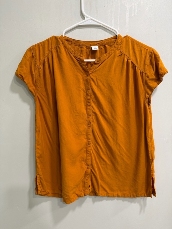 Old Navy Tops - Old Navy Short-Sleeve Button-Front Top in Yellow